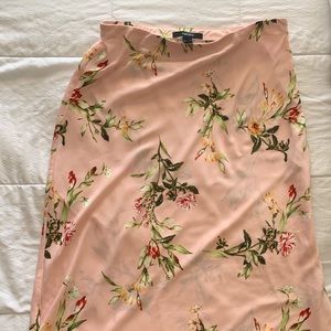 Forever 21 Floral satin midi skirt